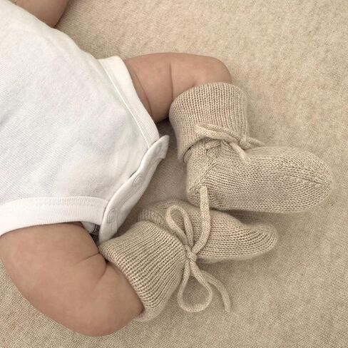 Jet&Bo BABY 100% Cashmere Baby Blanket, Beanie and Booties Gift Set Luxe Knit Brown Sugar – Unisex, Size 0-6 Months - Gift Box and Card Included in Kuwait