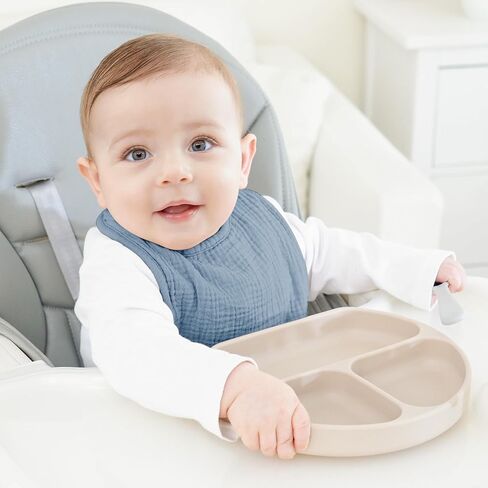 Bearmoss 10 PCS 100% Cotton Muslin Baby Bibs & 10 Pack Muslin Burp Cloths in Kuwait