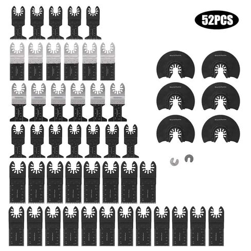 52PCS High Carbon Steel Saw Blades Oscillating Multi Tool Kit Home DIY Wood Cutting Accessories Set in Kuwait