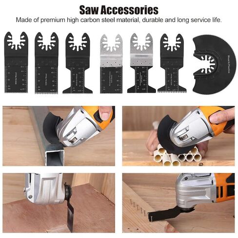 52PCS High Carbon Steel Saw Blades Oscillating Multi Tool Kit Home DIY Wood Cutting Accessories Set in Kuwait
