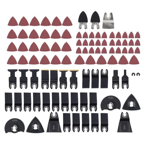 98 PCS Oscillating Multitool Blades Metal Wood Cutting, Universal Oscillating Saw Blades Multi-Tool Blade Kits with 60pcs Sandpaper Oscillating Tool Accessories, for Building Construction in Kuwait