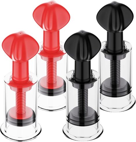 Jesakmie 2 Pair Big Size Red Nipple Correctors for Breastfeeding Women Monther, Nipple Puller Vacuum Suction Cupping Device Nipple Suckers for Flat and Inverted Nipples (BigBlack BigRed) in Kuwait