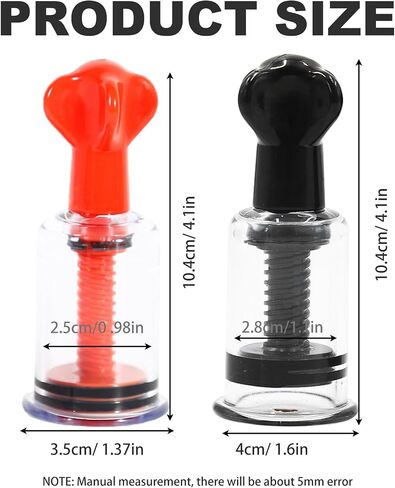 Jesakmie 2 Pair Big Size Red Nipple Correctors for Breastfeeding Women Monther, Nipple Puller Vacuum Suction Cupping Device Nipple Suckers for Flat and Inverted Nipples (BigBlack BigRed) in Kuwait