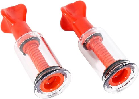 Jesakmie 2 Pair Big Size Red Nipple Correctors for Breastfeeding Women Monther, Nipple Puller Vacuum Suction Cupping Device Nipple Suckers for Flat and Inverted Nipples (BigBlack BigRed) in Kuwait