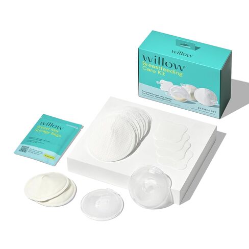 Willow - Breastfeeding Essentials Care Kit - Breast Pads & Nipple Pads | Includes Catch-All Cups, gel nipple pads, reusable & disposable breast pads, free feeding course & lactation support in Kuwait