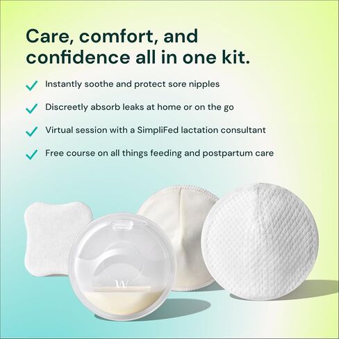 Willow - Breastfeeding Essentials Care Kit - Breast Pads & Nipple Pads | Includes Catch-All Cups, gel nipple pads, reusable & disposable breast pads, free feeding course & lactation support in Kuwait