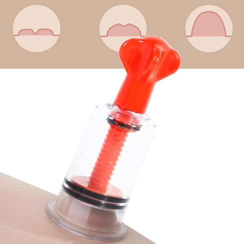 Jesakmie 4pcs Big Size Nipple Sucker for Flat or Inverted Shy Nipples, Red Black Portable Nipple Pump Sucker, Inverted Nipple Puller Suction for Breastfeeding Women (2pcsbig Red + 2pcsbig White) in Kuwait