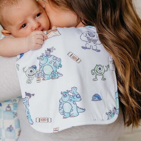 Copper Pearl Premium Baby Burp Cloths - 3-Pack Large Cotton Burp Cloths, Extra Soft Spit Up Rags with 3 Absorbent Layers, Perfect for Baby Boy and Baby Girl Gifts (21" x 10" Size, Monsters Inc Medley) in Kuwait