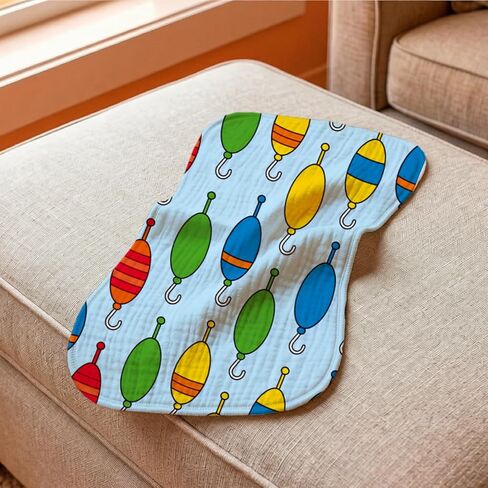 6 Pack Fishing Baby Burp Cloths for Boys Girls with Fishing Pattern,Large Cotton Burp Rags for Nursery Decor Newborns Gifts Extra Soft and Absorbent in Kuwait