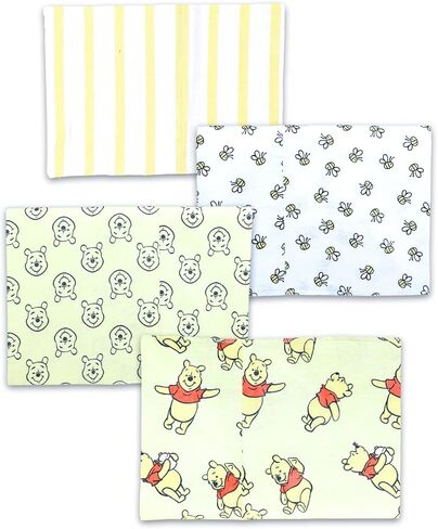 Winnie the Pooh Burp Cloth Set - Bundle with 4 Disney Burp Cloths Clothing Protection for Baby Feeding Plus Stickers, More | Mickey Mouse Baby Accessories Set in Kuwait