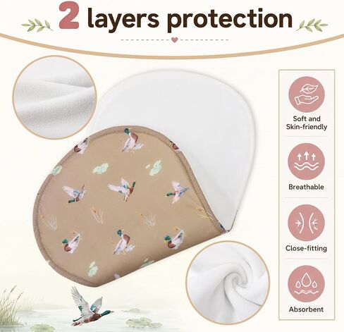 4 PCS Mallard Duck Baby Burp Cloths, Muslin Duck Hunting Newborn Spit up Rags 19 X 9 Inch Absorbent Burping Towel for Newborn Nursery Infant Boy Girls in Kuwait