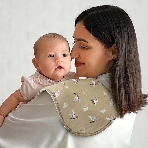 4 PCS Mallard Duck Baby Burp Cloths, Muslin Duck Hunting Newborn Spit up Rags 19 X 9 Inch Absorbent Burping Towel for Newborn Nursery Infant Boy Girls in Kuwait