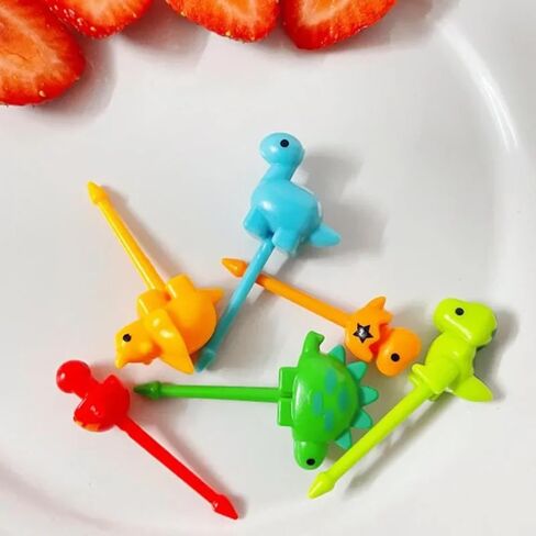 Cartoon Animal Fruit Forks, Plastic Mini Snack Picks for Cake, Bento Box, Party Decorations (Set of 48) in Kuwait