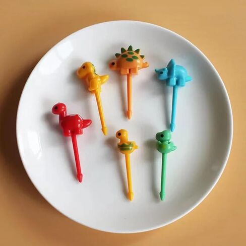 Cartoon Animal Fruit Forks, Plastic Mini Snack Picks for Cake, Bento Box, Party Decorations (Set of 48) in Kuwait