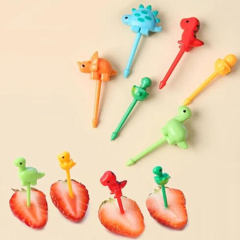 Cartoon Animal Fruit Forks, Plastic Mini Snack Picks for Cake, Bento Box, Party Decorations (Set of 48) in Kuwait