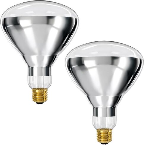 250-Watt Heat Flood Lamp Light Bulbs (6-Pack) Shatterproof Bulbs, R40 Reflector, E26 Medium Base, Clear Head Lamps, 120V, 6,000 Hour Rated in Kuwait