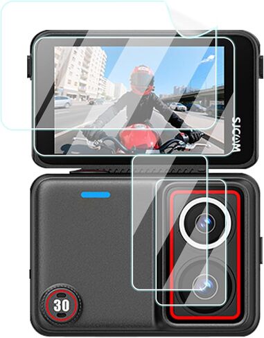 Screen Protector for SJCAM SJ30 High-definition Scratch Resistant Nanofilm Film,HD Clear,Bubble Free with Easy Installation Kit, 2 Pack Screen Protectors + 2 Pack Lens Protectors in Kuwait