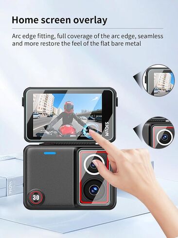 Screen Protector for SJCAM SJ30 High-definition Scratch Resistant Nanofilm Film,HD Clear,Bubble Free with Easy Installation Kit, 2 Pack Screen Protectors + 2 Pack Lens Protectors in Kuwait