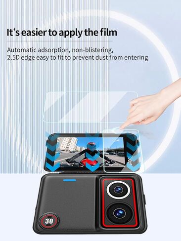 Screen Protector for SJCAM SJ30 High-definition Scratch Resistant Nanofilm Film,HD Clear,Bubble Free with Easy Installation Kit, 2 Pack Screen Protectors + 2 Pack Lens Protectors in Kuwait