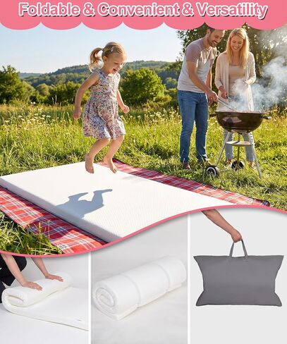 2'' Portable Full Size Crib Mattress for Toddler Floor Bed | Portable Baby Crib Mattress Breathable, 52x27.5 Inch Travel Foam Waterproof Mattresses for Baby Bed, Washable Cover in Kuwait