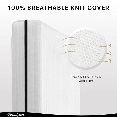 Beautyrest Black BreatheCool 2-Stage Crib and Toddler Mattress - Breathable & Machine Washable Cover - GREENGUARD Gold – Waterproof, White in Kuwait