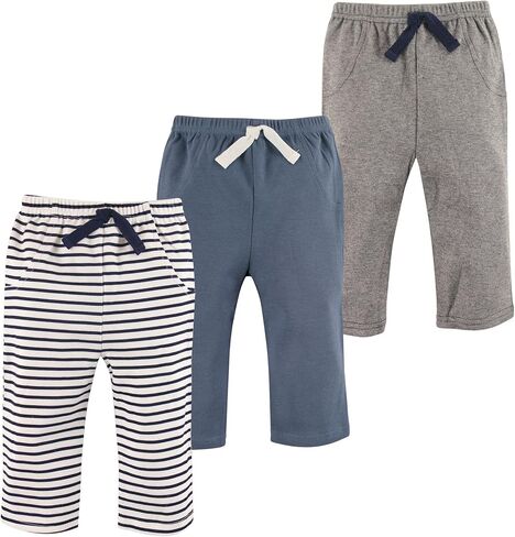 Hudson Baby Basics Unisex Baby Everyday Cotton Pants 3-Pack in Kuwait