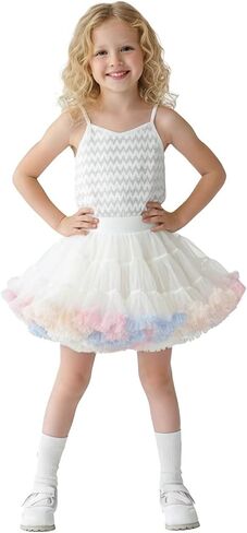 kephy Toddler Girls Tulle Tutu Skirt, Wide Waist for Birthday Party Ballet | Soft Layered Tulle Pettiskirt,Breathable Elastic Wide Waist, Ballet Underdress, Daily Wear & Photo Shoot in Kuwait