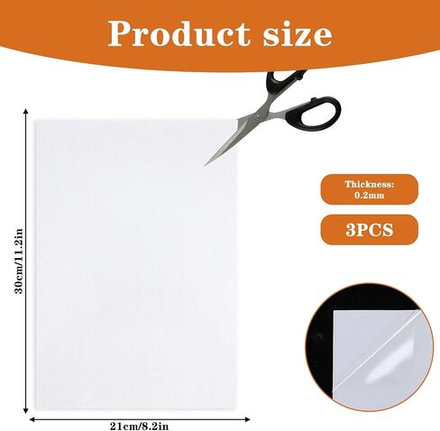 3Pcs Light Diffuser Sheet- Adhesive Ceiling Light Diffuser 11.2 × 8.2in | Cutable White Fluorescent Light Diffuser for Soften Ceiling Light LED Downlight, Spotlight, Led Panel, Track Light in Kuwait