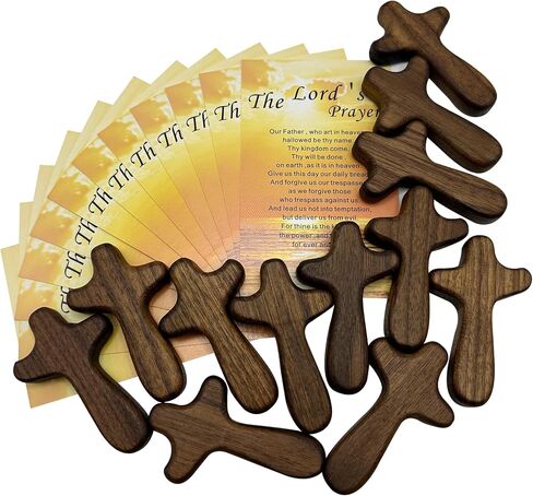 36Pcs Wooden Pocket Crosses 2.56 Inch Portable Handheld Wood Cross with Bag in Kuwait