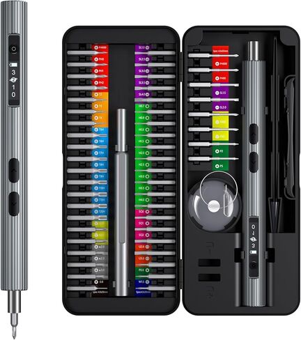 Electric Screwdriver Set, 83 in 1 Cordless Rechargeable Small Power Screwdriver Set With 71Magnetic Bits, Magnetic Mat Professional Repair Tool for Electronics Phone Camera Laptop Watch in Kuwait