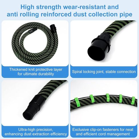 Vacuum Hose D27/32 X 3.5M(11.5Ft) for Dust Extractor Hose, Compatible With Festool Ct 26/36/48 Ct 15/25 CT MINI and CT MIDI, Heavy-Duty Hose with Dust Extractor Hose in Kuwait