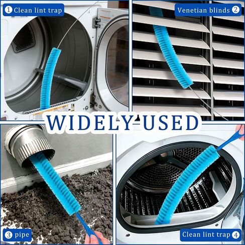Dryer Vent Cleaner Kit with Dryer Vacuum Hose Attachment Suitable for Most Vacuum Cleaners, Twrrnbv Dryer Cleaner Lint Brush Remover, Duct Cleaning Tool for Laundry Room, Cleaning Accessories (Blue) in Kuwait