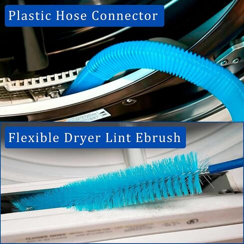 Dryer Vent Cleaner Kit with Dryer Vacuum Hose Attachment Suitable for Most Vacuum Cleaners, Twrrnbv Dryer Cleaner Lint Brush Remover, Duct Cleaning Tool for Laundry Room, Cleaning Accessories (Blue) in Kuwait