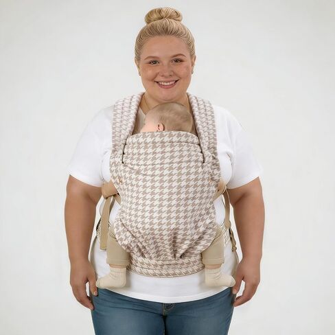 Houndstooth Cotton Ergonomic Baby Carrier,3 Carry Positions | IHDI Hip Healthy Certified ergonomic seat, fits babies 11–44 lbs / 3–36 months for newborn to toddler daily use in Kuwait