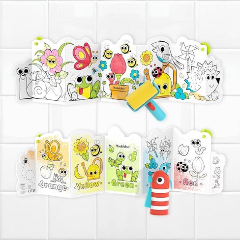 Yookidoo Spray 'N' Roll Magic Book - Mess-Free Water Activated Painting Game, Reusable Color Reveal Bath Toy, Fine Motor Skills Gift for Toddlers & Babies 18 Months+ in Kuwait