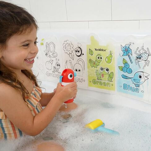 Yookidoo Spray 'N' Roll Magic Book - Mess-Free Water Activated Painting Game, Reusable Color Reveal Bath Toy, Fine Motor Skills Gift for Toddlers & Babies 18 Months+ in Kuwait