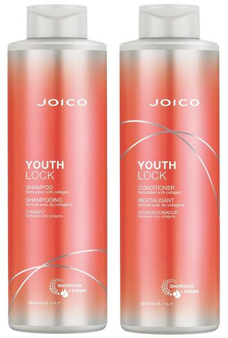 Joico YouthLock Shampoo & Conditioner Set Formulated with Collagen | Youthful Body & Bounce | Reduce Breakage & Frizz | Free of SLS/SLES Sulfates in Kuwait