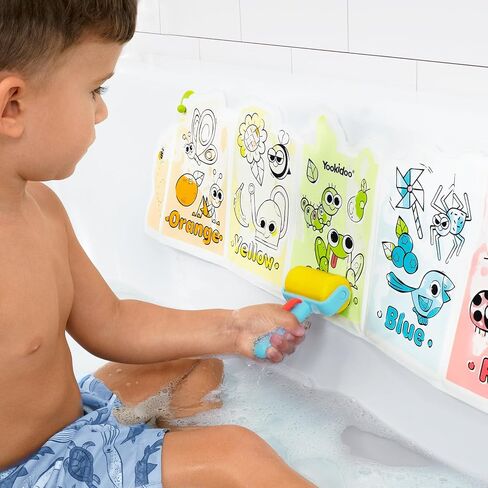 Yookidoo Spray 'N' Roll Magic Book - Mess-Free Water Activated Painting Game, Reusable Color Reveal Bath Toy, Fine Motor Skills Gift for Toddlers & Babies 18 Months+ in Kuwait