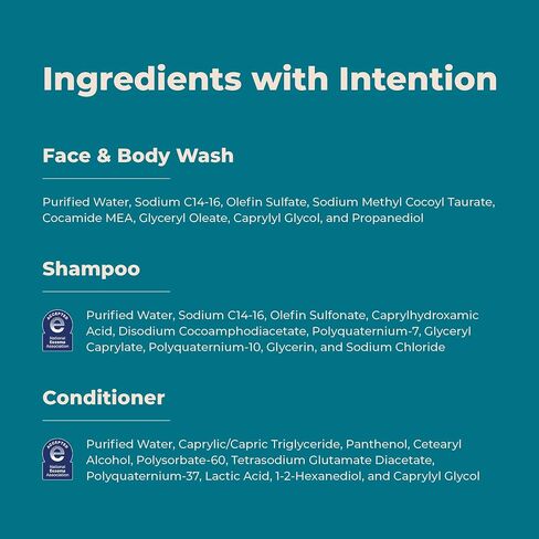 Cleure Fragrance Free Shampoo and Conditioner Set with Body Wash – Hypoallergenic 3 Piece Sulfate Free Hair & Body Care for Sensitive Skin (12 oz Bottles) in Kuwait
