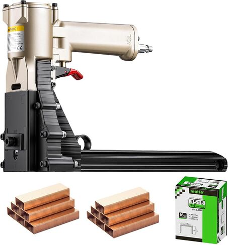 meite Pneumatic Carton Closing Stapler, 16 Gauge Cardboard Staple Gun | ADCS-22 Heavy Duty Cardboard Staple Gun for Corrugated Case Packaging, Accepts 1-3/8" Crown 3/4"-7/8" Leg Carton Staples in Kuwait