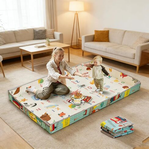 Foldable Soft Foam Play Mat, Baby Play Mat (Animal Wonderland) in Kuwait