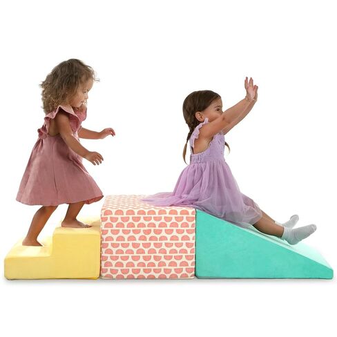 Delta Children Play Your Way 3-Piece Foam Gymnasium - Soft Climbing Toys, Baby Foam Climbing Blocks for Toddlers, Foam Play Gym Climber Structure, Indoor Climb and Crawl Activity Play Set, Tropical in Kuwait