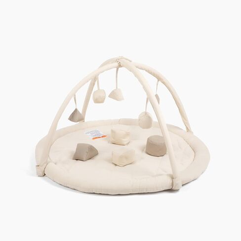 Snuggle Me Baby Play Gym, 100% Organic Cotton Tummy Time Mat (0-36 Months) | Includes 9-Piece Sensory Toy Mobile, Infant Toddler Play Gym Mat Activity Center with Machine-Washable Base in Kuwait