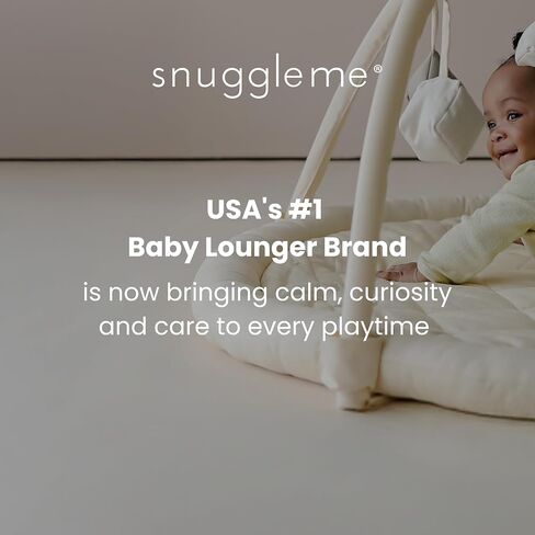 Snuggle Me Baby Play Gym, 100% Organic Cotton Tummy Time Mat (0-36 Months) | Includes 9-Piece Sensory Toy Mobile, Infant Toddler Play Gym Mat Activity Center with Machine-Washable Base in Kuwait