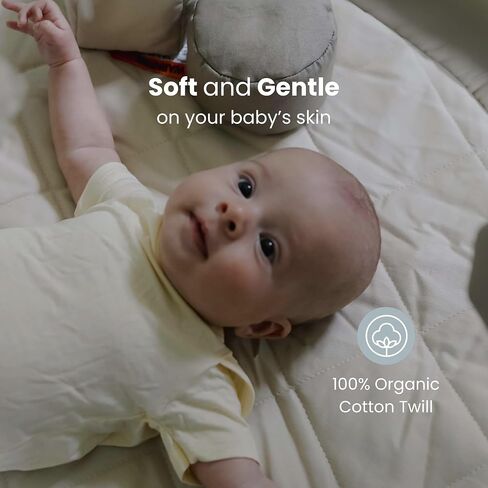 Snuggle Me Baby Play Gym, 100% Organic Cotton Tummy Time Mat (0-36 Months) | Includes 9-Piece Sensory Toy Mobile, Infant Toddler Play Gym Mat Activity Center with Machine-Washable Base in Kuwait