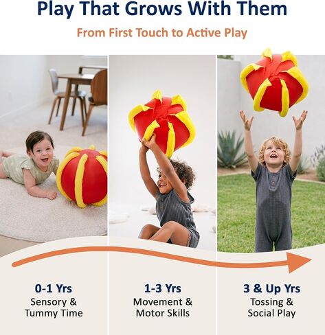 Nurture Smart™ Rib-It-Ball – Ribbed Crinkle Texture, Bright Colors Easy-to-Grip. Designed for Babies, Toddlers & Pre-Schoolers Motor Skills Development & Sensory Play, Perfect in Kuwait