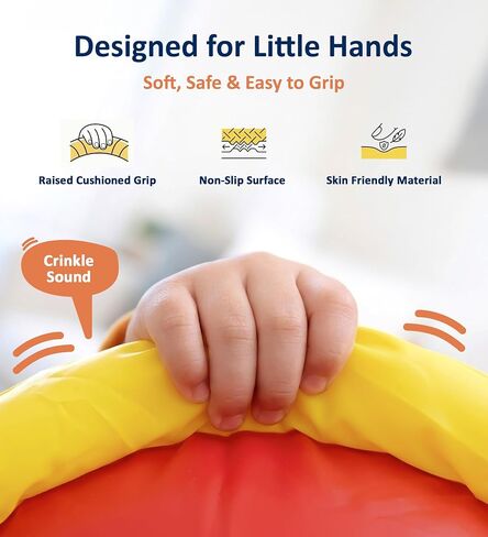 Nurture Smart™ Rib-It-Ball – Ribbed Crinkle Texture, Bright Colors Easy-to-Grip. Designed for Babies, Toddlers & Pre-Schoolers Motor Skills Development & Sensory Play, Perfect in Kuwait