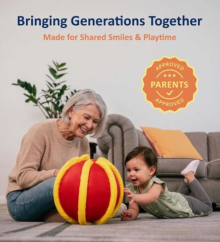 Nurture Smart™ Rib-It-Ball – Ribbed Crinkle Texture, Bright Colors Easy-to-Grip. Designed for Babies, Toddlers & Pre-Schoolers Motor Skills Development & Sensory Play, Perfect in Kuwait