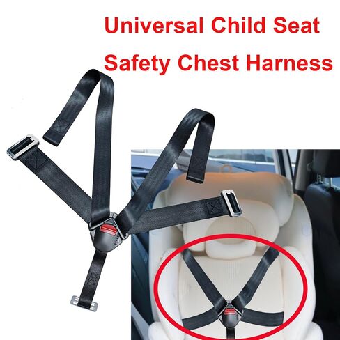5-Point Chest Harness Clip, Universal Harness Buckle Replacement, Adjustable Safety Fastener for Stroller in Kuwait