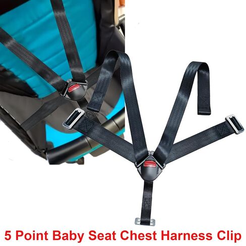 5-Point Chest Harness Clip, Universal Harness Buckle Replacement, Adjustable Safety Fastener for Stroller in Kuwait